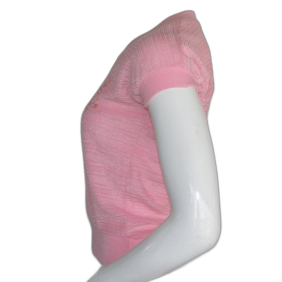 Elaine Reynolds Top, VINTAGE M/S, Pink Textured Terry, Short sleeve, V-neck - Picture 9 of 12